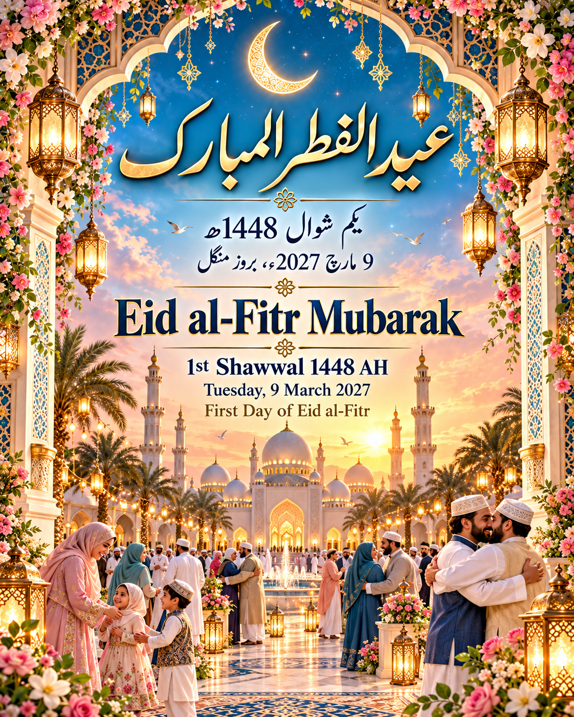 Eid ul Fitr 1448AH,9 March,2027